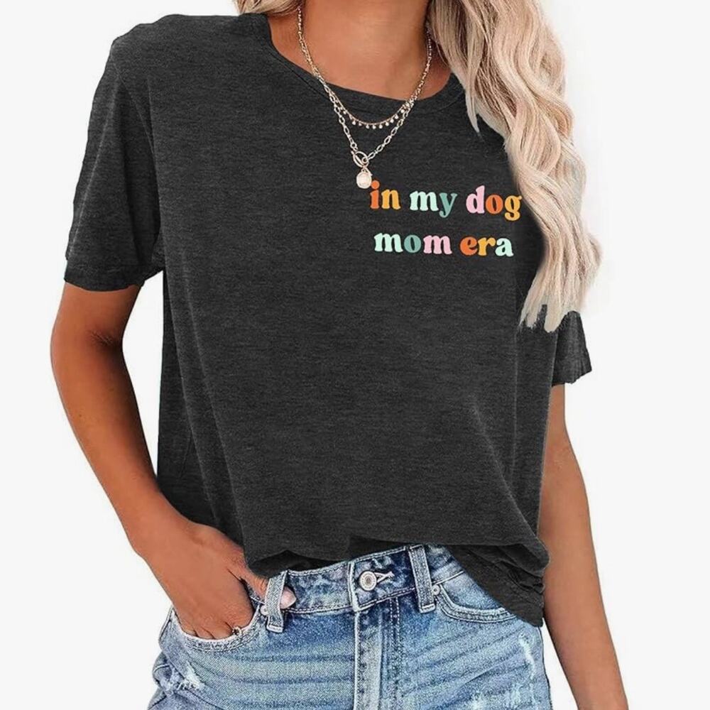 In My Dog Mom Era Graphic T-Shirt Retro Colorful Pet Lover Tee Sz XXL NWOT